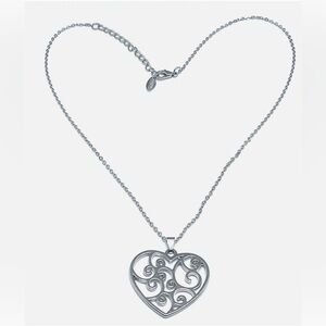 Silver Swirl Heart Necklace